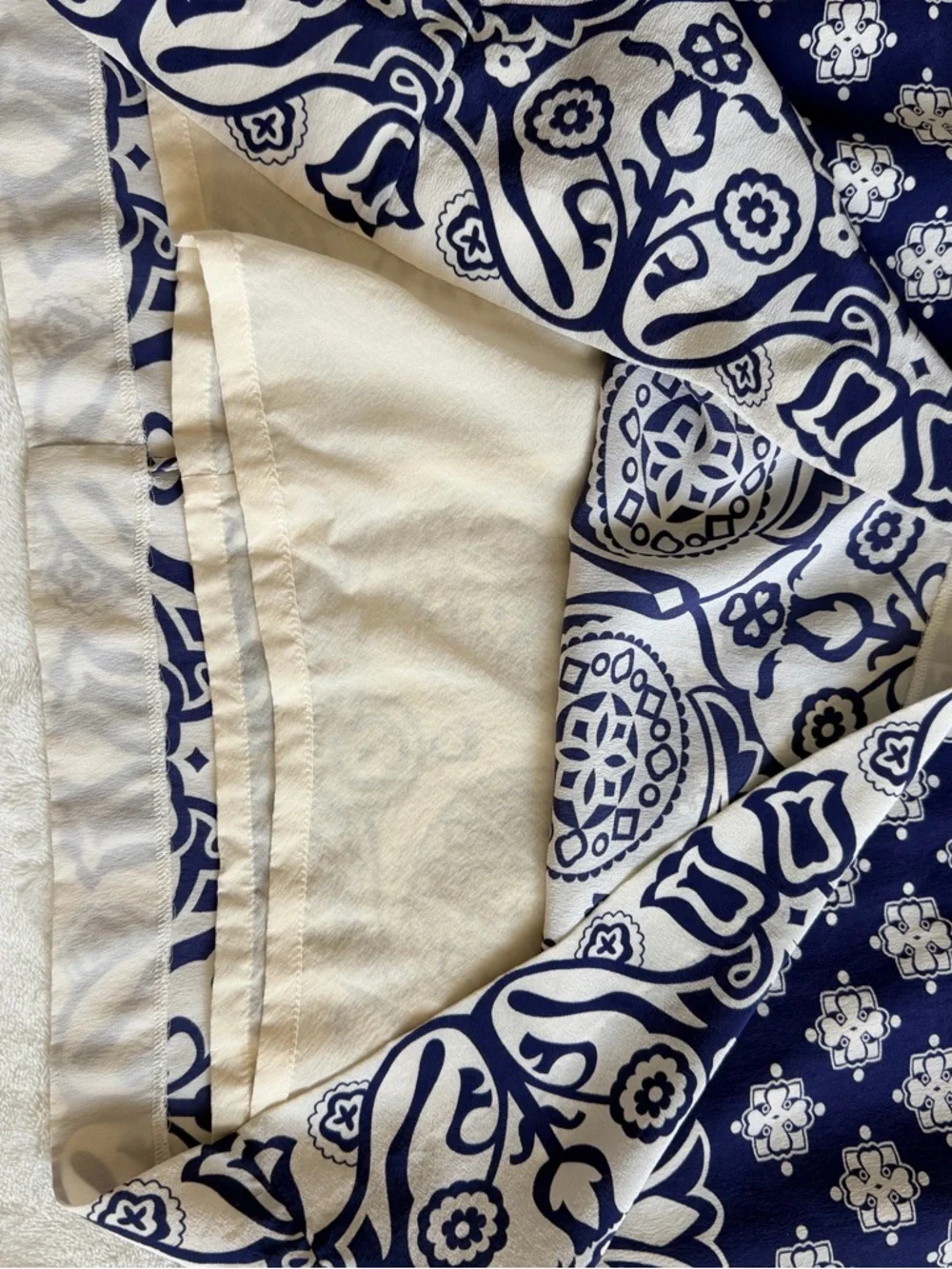 Brooks Brothers 100% Silk Navy & White Printed Midi Dress - Picture 6 of 10